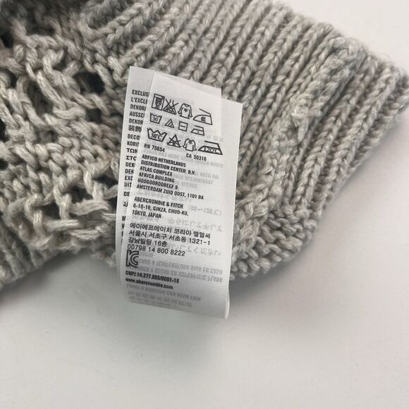 Abercormbie & Fitch Y2K Open Cable Knit Sweater L Fisherman Grunge Indie Sleaze - Picture 12 of 12